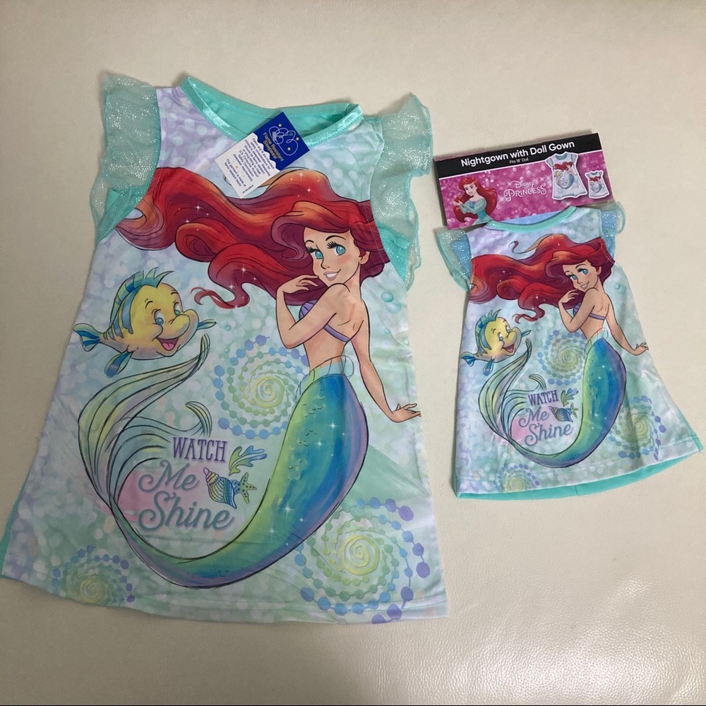 Disney Ariel Cute Nightgowns Doll Set 6202 - Picture 2 of 5